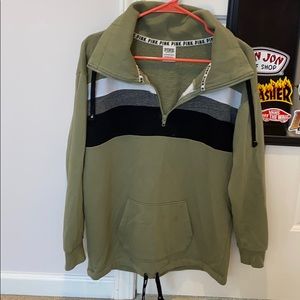 pink/victoria’s secret logo quarter zip!!